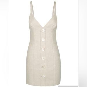 Shona Joy Savannah Mini Linen Tan Dress Size 4